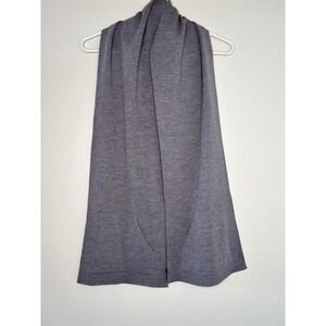 Oeltjenbruns‎ Grey 100% Wool Pocket Scarf Heathered Knit Winter Wrap